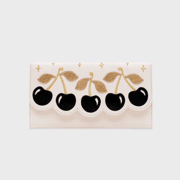 BILLETERA LARGA LUCKY CHERRIES HUESO