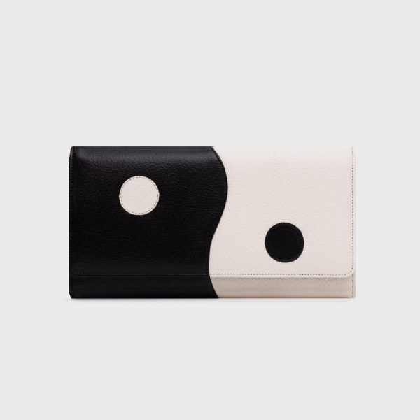 BILLETERA LARGA LUCKY YIN YANG HUESO NEGRO