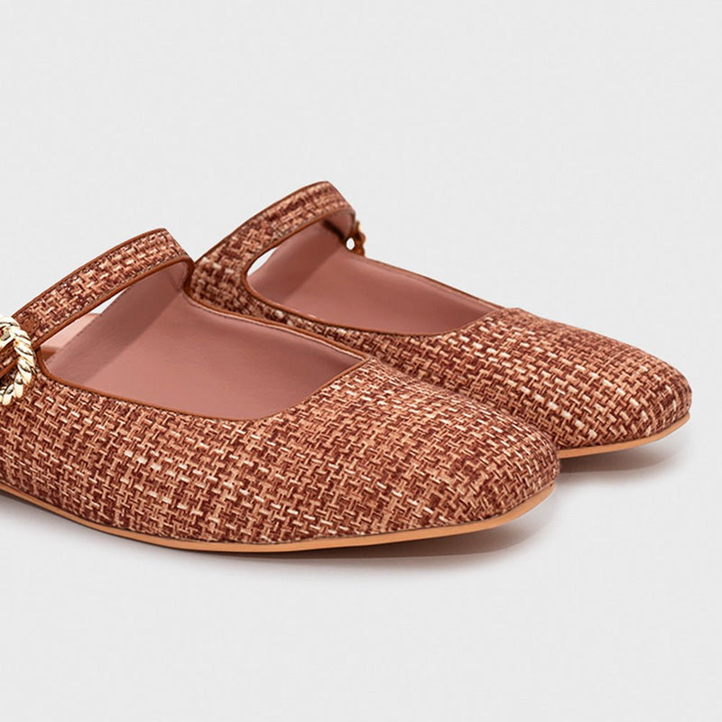 KENZA MULE FLAT OCRE - Image 2
