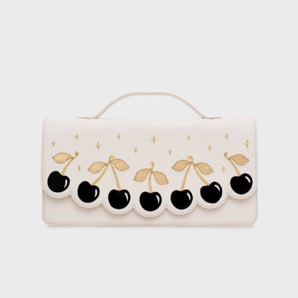 LUCKY CHERRIES RECTANGLE BAG HUESO