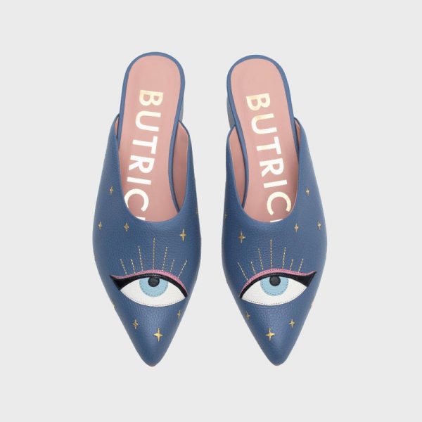 LUCKY EYE MULE FLAT AZUL