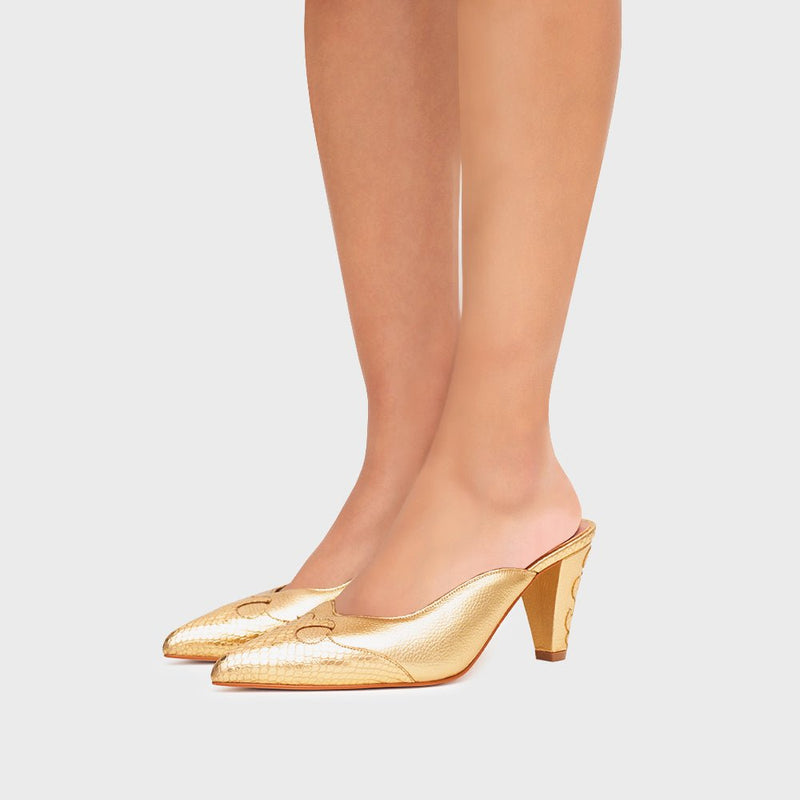 LUCKY MULE PUMP ORO - Image 2