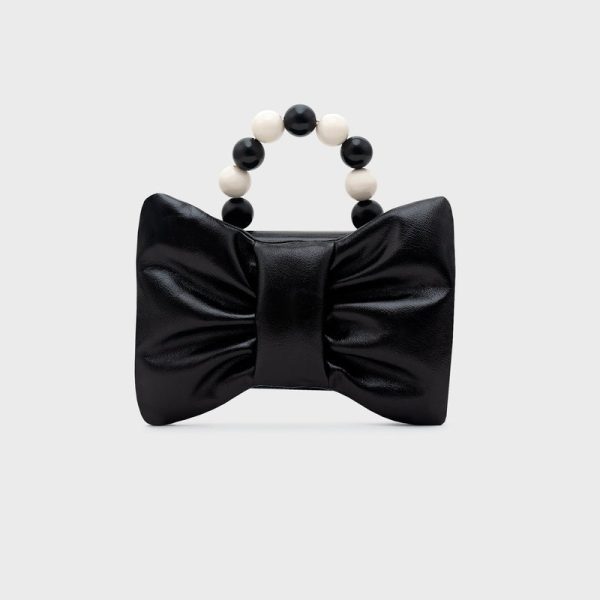 NAILA BEADED BOW BAG NEGRO