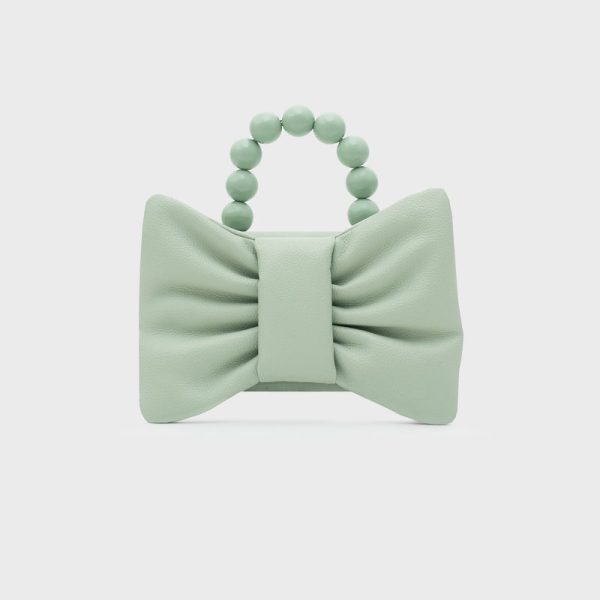 NAILA BEADED BOW BAG VERDE
