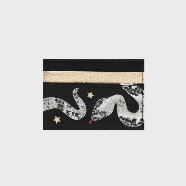 TARJETERO ANACONDA NEGRO PLATINO